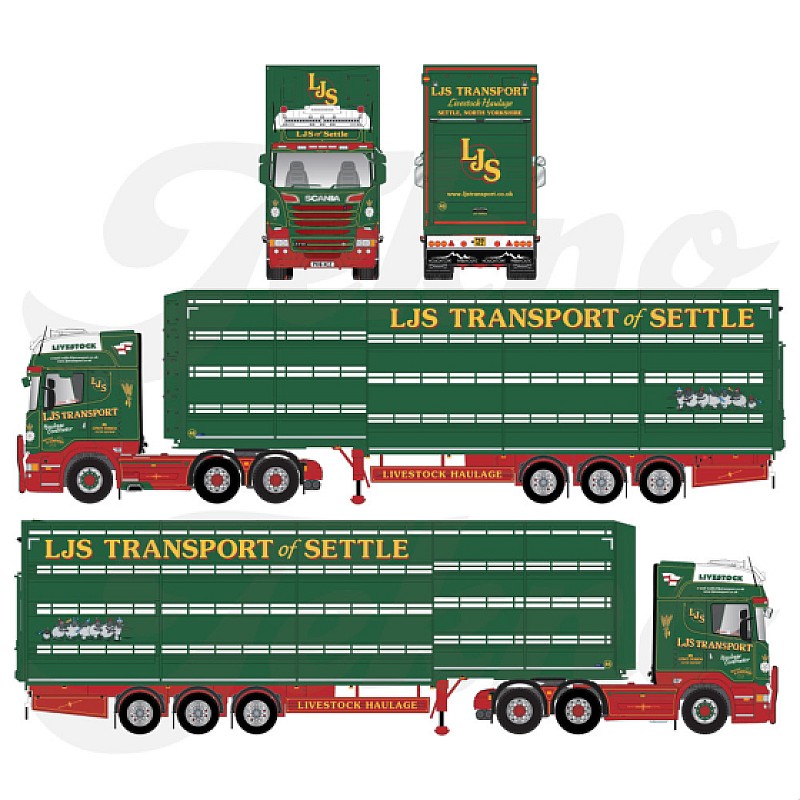 LJS Transport Scania R-Series Topline with Houghton Parkhouse Livestock Trailer