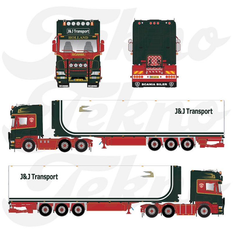 J&J Transport Scania 4-serie Topline 164-480 & Fridge Trailer