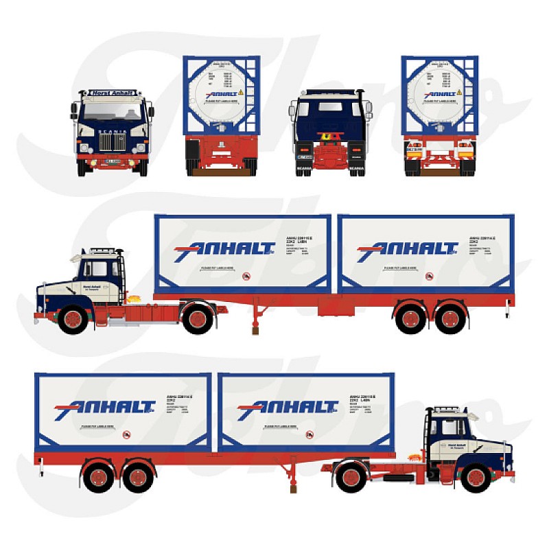 Anhalt Scania 140 Torpedo & 2 Iso Tank Container